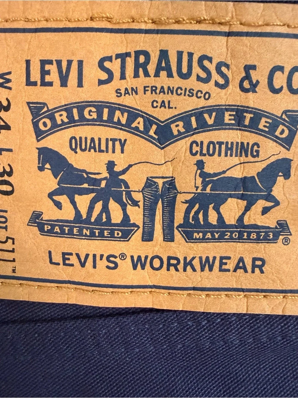 Levi's 511 Slim Workwear Utility Cargo Stretch Navy Blue Men’s Pants Size 34x30